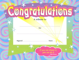 [T2954] Congratulations Swirls Award (30/pkg)  8.5&quot; x 11&quot;  (21.6cm x 28cm)