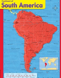 [TX38144] Continent of South America Chart (55cmx 43cm)(21.6''x17'')