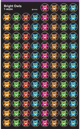 [T46204] Bright Owls Stickers (8 sheets)(1cm)