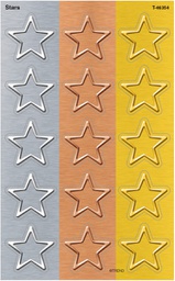 [T46354] I*Metal Stars Stickers (8sheets)(20stickers)(1.25''-3cm)