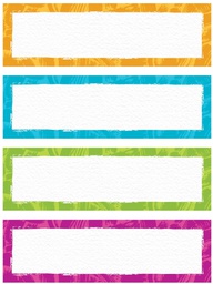 [TX69962] Color Harmony Paint Strokes Nameplates (4designs)(32pcs)(9.5''x2.8'')(24cmx7cm)