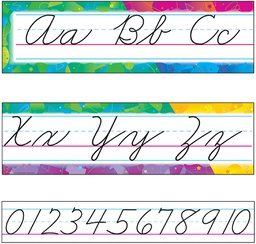 [TX8053] Color Splash Alphabet Line Zaner-Bloser Cursive BB Set  Uppercase &amp; Lowercase Letters (9pcs)