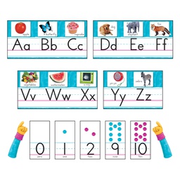 [T8431] Color Harmony Photo Alphabet B.B.SET Standard Manuscript w/ Uppercase &amp; Lowercase Letters &amp; Numbers  (22pcs)