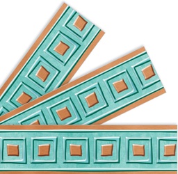 [T85601] I  Metal Copper Squares Border(39'x2.75'') (98cmx7cm)(11 strips)