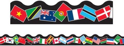 [T91352] World Flags Borders (39' x 2.25" (11.9m x 5.7cm) (12pcs)