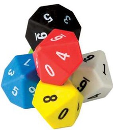 [TCR20805] Dice 10-Sided (1&quot; x 1.5&quot;)(2.5cmx3.8cm)(6pcs)