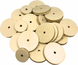 [TCR20940] STEM Basics: Wooden Wheels  (60pcs)assorted size(1.25''-3cm)