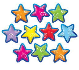 [TCRX4120] Stars Accents 7 colors (30 pcs) 6&quot; (15.2cm)