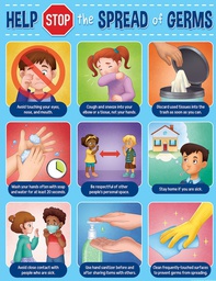 [TCR7501] HELP STOP THE SPREAD OF GERMS CHART 17''x22''(43cmx55cm)