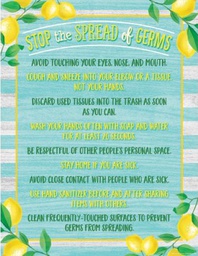 [TCR7505] LEMON ZEST STOP THE SPREAD OF GERMS  17''x22''(43cmx55cm)