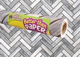 [TCRX77044] White &amp; Gray Wood Herringbone Better Than Paper Bulletin Board Roll 4'x12'(1.2mx3.6m)
