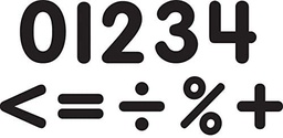 [TCR77218] Black Classic  Magnetic Numbers (2.4''-6.3cm)   (65 pcs)