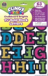 [TCRX77316] Chalkboard Brights Bold Block  Clingy Thingies Letters (1.75- 4.44cm)(63 pcs)