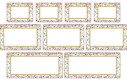 [TCR77325] Confetti Clingy Thingies Labels, Small (4.75&quot;x2&quot;)(12cmx5cm), Medium (6.5&quot;x2.1&quot;)(16.5cmx5.3cm), Large (9.75&quot;x2&quot;)(24.7cmx5cm) (15pcs)