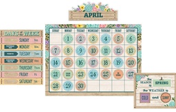 [TCR8593] Rustic Bloom Calendar Bulletin Board Set (85pcs)