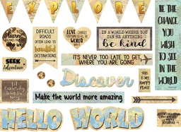 [TCR8624] Travel the Map Mini Bulletin Board 6''x21''(15.2cmx53.3cm)(24pcs)