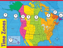 [TX38260] Time Zones Chart (55cmx 43cm)
