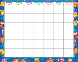 [T27015] Owl Stars Wipe-Off Calendar – Monthly (17"x22") (43cmx56cm)