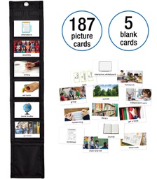 [KEX858004] Daily Visual Schedule Pocket Chart (193pcs)(5 storage pocket)(5''x30'')(12.7cmx76.2cm)