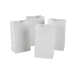 [P0072005] RAINBOW BAGS 6" X 3-5/8" X 11" FLAT BOTTOM WHITE 50CT