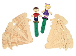 [PAC3645] CRAFT STICK PEOPLE MAN &amp; WOMAN NATURAL (16CT)