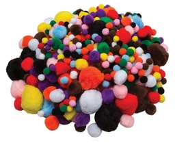 [PAC815001] CREATIVITY STREET POM PONS CLASSROOM PACK ASSORTED SIZES 1/2" TO 1-1/2" ASSORTED COLORS, CLASSROOM PACK 5 OZ. (approx. 300)