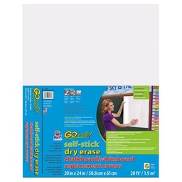 [P1749] GOWRITE! DRY ERASE REPLACEMENT BOARD COVERS, SELF-ADHESIVE 20" X 24" (51cm x 61cm) WHITE 6 SHEETS