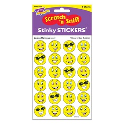 [T83202] Yellow Smiles, Lemon Meringue scent Scratch 'n Sniff Stinky Stickers (96 Stickers)