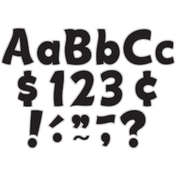 [TCR5343] Black &amp; Silver Funtastic 4&quot; Letters Combo Pack (208 pcs)