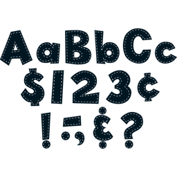 [TCR75150] BLACK STITCH 4&quot; BOLD BLOCK Letters Combo Pack (162 pcs)