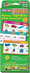 [TX6602] RHYMING/SIGHT WORDS/INITIAL CONSONANTS WIPE-OFF BINGO GAME (30cards)