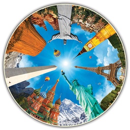 [ABW362] LEGENDARY LANDMARKS Round puzzle  (500 pc) Ages:8+