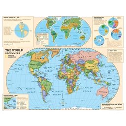 [RE01020557] NAT GEO KIDS BEGINNERSWORLD MAP Gr K-3 (51&quot;x40&quot;)  (129.5cm x 101.5cm)