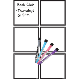 [TCR77408] BLACK &amp; WHITE MAGNETIC DRY-ERASE SQUARE NOTES 5.5&quot; x 5.5&quot; (13.8cm x 13.8cm)