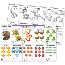 [TCR21015] NUMBERS 1-10 LEARNING MATS 17&quot;x 11.5&quot; (43cm x 29cm)
