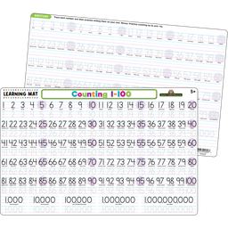 [TCR21021] COUNTING 1-100 LEARNING MATS 17&quot;x 11.5&quot; (43cm x 29cm)