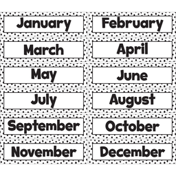 [TCR7082] BLACK PAINTED DOTS ON WHITE MONTHS MINI BB SET 5&quot; x 18&quot; (12.7cm x 45.7cm)