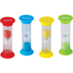 [TCR20948] Sand Timers-Mini Combo (4-Pack) 1,2,3 &amp; 5 minute  (1”x3.5”)(2.5cmx8.8cm)