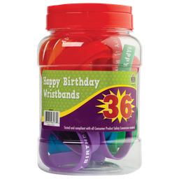 [TCR6577] HAPPY BIRTHDAY Wristbands (36 pcs)