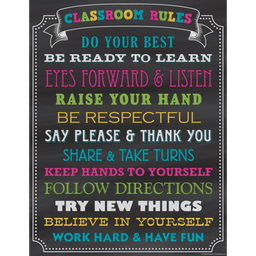 [TCR7565] Chalkboard Brights Classroom Rules Chart (43cm x 56cm)