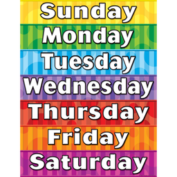 [TCR7608] Days of the Week  Chart (17''x22'')(43cmx56cm)