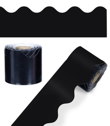 [CD108214] BLACK ROLL SCALLOPED BORDERS (36ft x2.25&quot;) (10.97mx68.5cm) (1roll)
