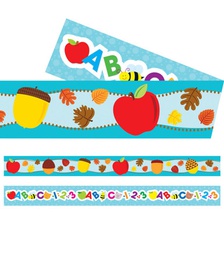 [CD108412] Back To School /Fall Straight Borders  Two Sided (3'x3") (91.4cmx7.6cm) total length of 36ft(10.9m) (12 strips)