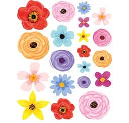 [TCR6595] Wildflowers Accents - Assorted Sizes (15.2cm)6'' (10.1cm) 4'', (8.8cm) 3.5'', (6.3cm) 2.5''