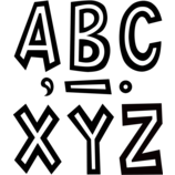 [TCR70103] Black &amp; White (7&quot;-17.7cm) Fun Font Letters (120pcs)