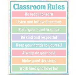 [TCR7474] Pastel Pop Classroom Rules Chart 17''x22''(43cmx55cm)