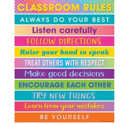 [TCR7937] Colorful Vibes Classroom Rules Chart 17''x22''(43cmx55cm)