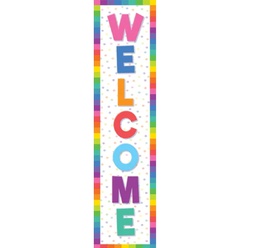 [TCR9124] *Colorful Welcome! vertical Banner (8''x39'')(20.3cmx99cm) (1pc)