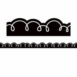 [TCR6810] Black with White Squiggles Die-Cut Border(12pcs)(3''x35'')(7.6cmx89cm)