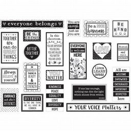 [TCR6803] Celebrate Diversity Black &amp; White Mini Bulletin Board (21pcs)